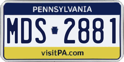 PA license plate MDS2881