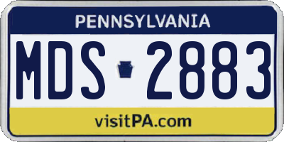 PA license plate MDS2883