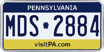 PA license plate MDS2884