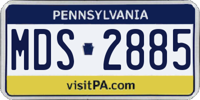 PA license plate MDS2885