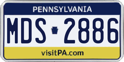 PA license plate MDS2886