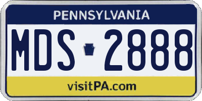 PA license plate MDS2888
