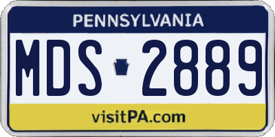 PA license plate MDS2889