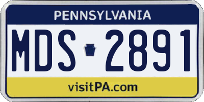 PA license plate MDS2891