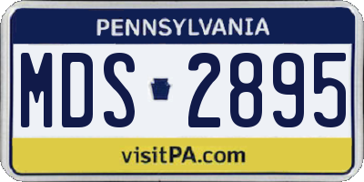 PA license plate MDS2895