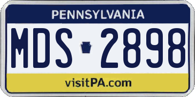 PA license plate MDS2898