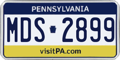 PA license plate MDS2899