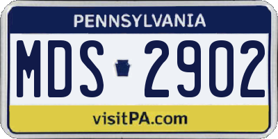 PA license plate MDS2902