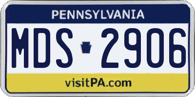 PA license plate MDS2906