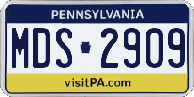 PA license plate MDS2909