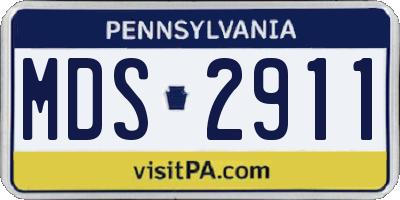 PA license plate MDS2911