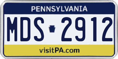 PA license plate MDS2912