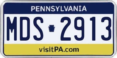PA license plate MDS2913