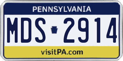 PA license plate MDS2914