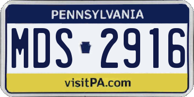 PA license plate MDS2916