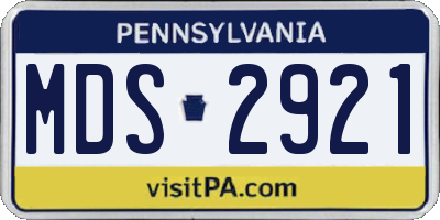 PA license plate MDS2921