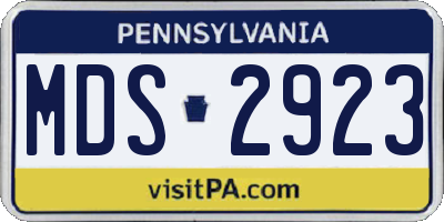 PA license plate MDS2923