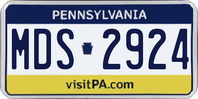PA license plate MDS2924