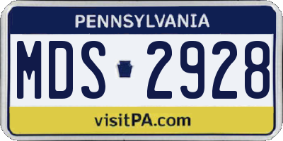 PA license plate MDS2928