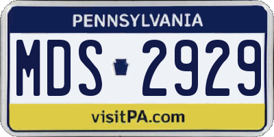 PA license plate MDS2929