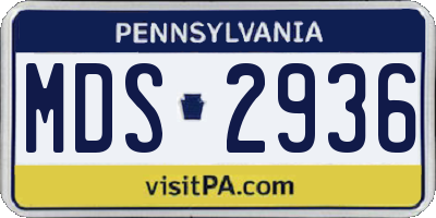 PA license plate MDS2936