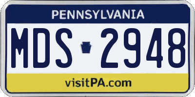 PA license plate MDS2948