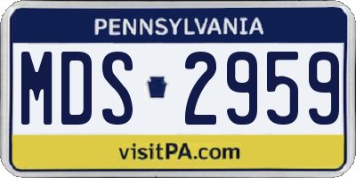 PA license plate MDS2959
