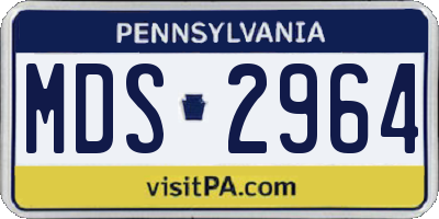 PA license plate MDS2964