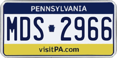 PA license plate MDS2966