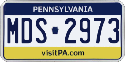 PA license plate MDS2973