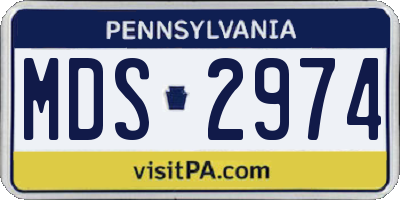 PA license plate MDS2974