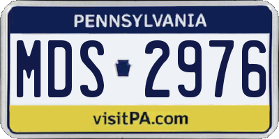 PA license plate MDS2976