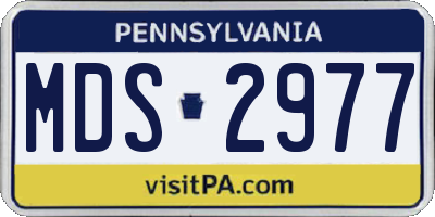 PA license plate MDS2977