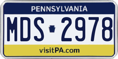 PA license plate MDS2978