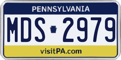 PA license plate MDS2979
