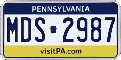 PA license plate MDS2987