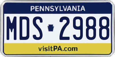 PA license plate MDS2988