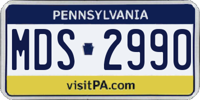 PA license plate MDS2990