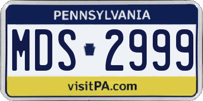 PA license plate MDS2999