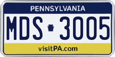 PA license plate MDS3005