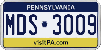 PA license plate MDS3009