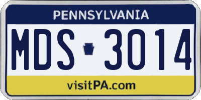 PA license plate MDS3014
