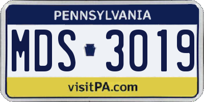 PA license plate MDS3019