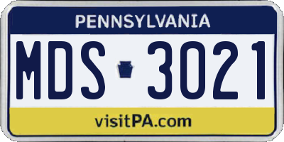 PA license plate MDS3021