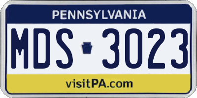 PA license plate MDS3023