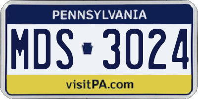 PA license plate MDS3024