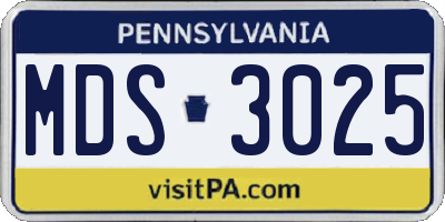 PA license plate MDS3025