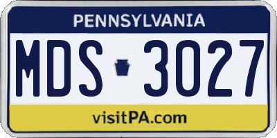 PA license plate MDS3027