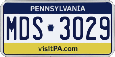 PA license plate MDS3029