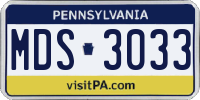 PA license plate MDS3033